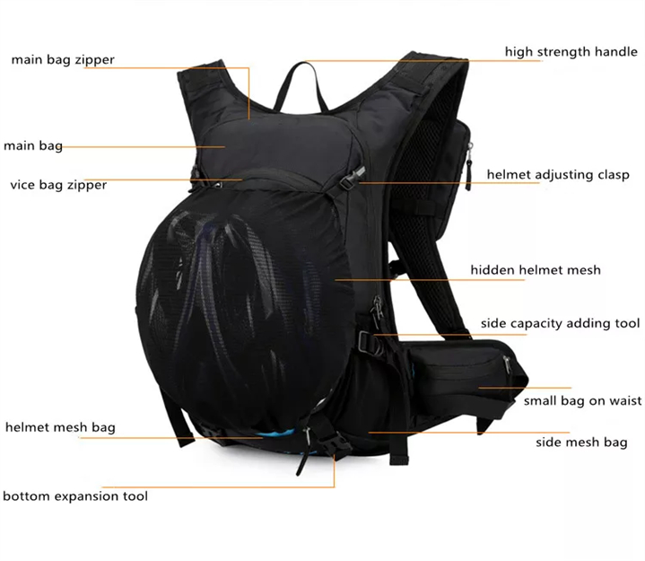 Riding Backpack With Helmet Cover