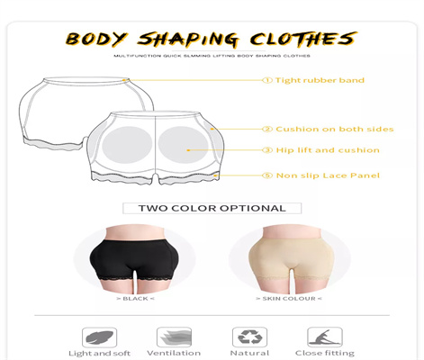 Lace Trim Butt Lifter Seamless Hip Pads Underwear