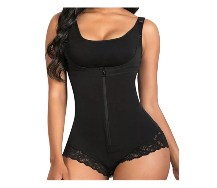 Women Breathable Bodysuit Tummy Control Shapewear Open Bust Body Shaper  with Zipper (Color : Beige, Size : S) (Beige M) (Beige XL)
